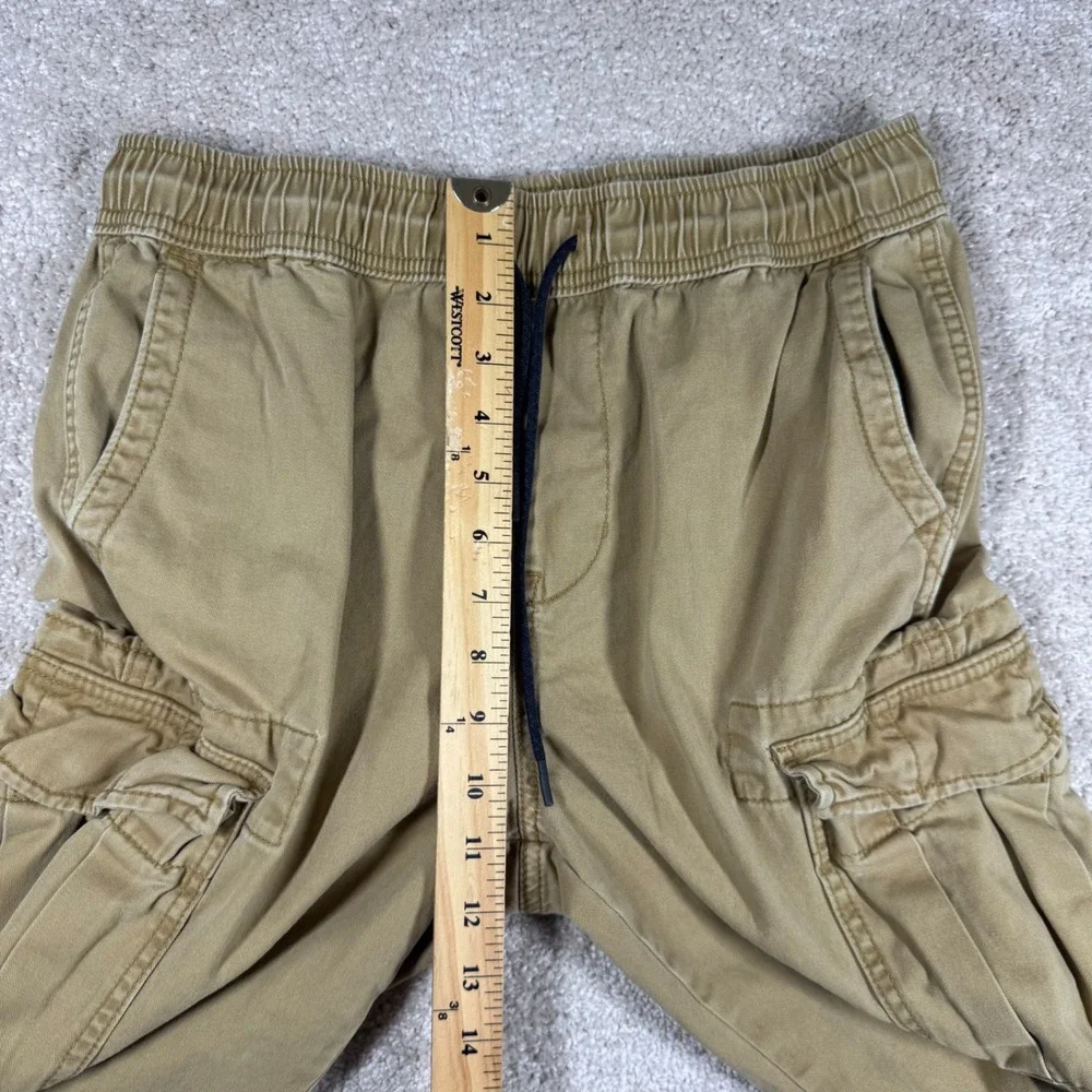 Aeropostale Mens XS Cargo Jogger Pants Khaki Tan Cotton Elastic Waist 4795 Y2K‎